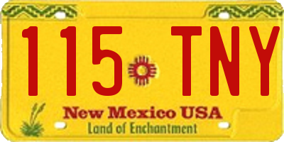 NM license plate 115TNY
