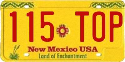NM license plate 115TOP