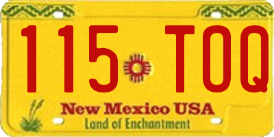 NM license plate 115TOQ