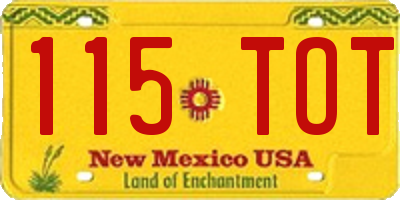 NM license plate 115TOT