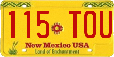 NM license plate 115TOU