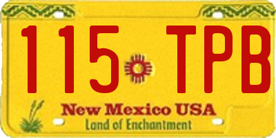NM license plate 115TPB