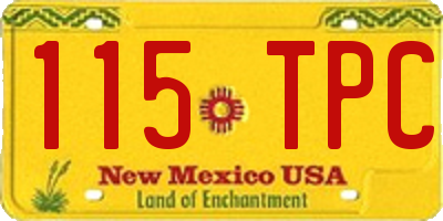 NM license plate 115TPC