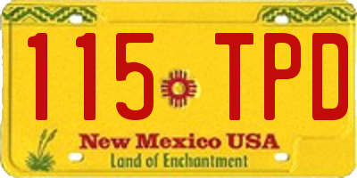 NM license plate 115TPD