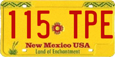 NM license plate 115TPE