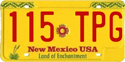 NM license plate 115TPG