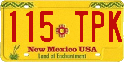 NM license plate 115TPK