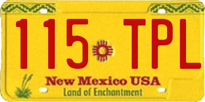 NM license plate 115TPL