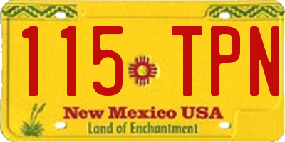 NM license plate 115TPN