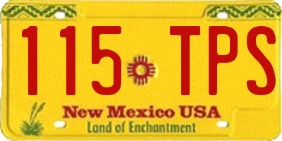 NM license plate 115TPS