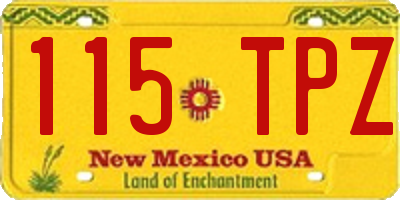 NM license plate 115TPZ
