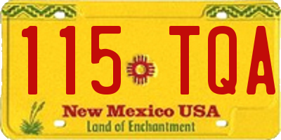 NM license plate 115TQA