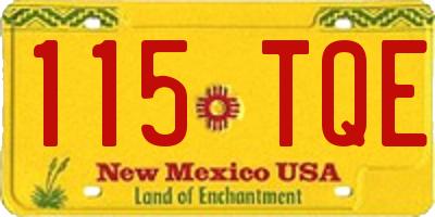 NM license plate 115TQE