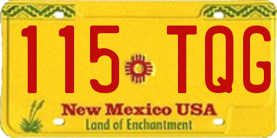 NM license plate 115TQG