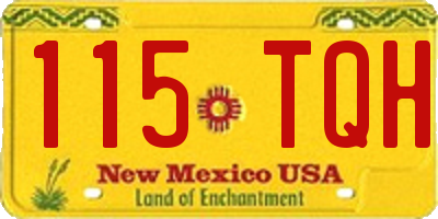 NM license plate 115TQH