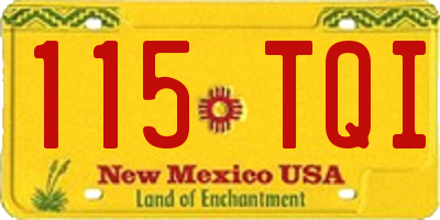 NM license plate 115TQI