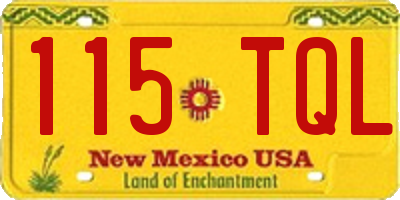 NM license plate 115TQL