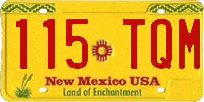 NM license plate 115TQM