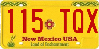 NM license plate 115TQX