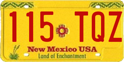 NM license plate 115TQZ