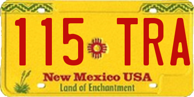 NM license plate 115TRA