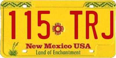NM license plate 115TRJ