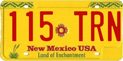 NM license plate 115TRN