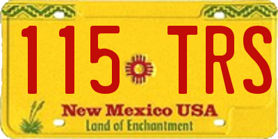 NM license plate 115TRS