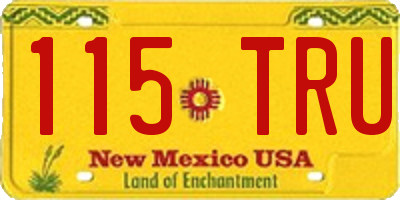 NM license plate 115TRU