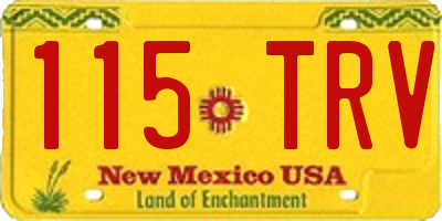 NM license plate 115TRV