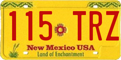 NM license plate 115TRZ