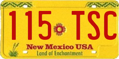 NM license plate 115TSC