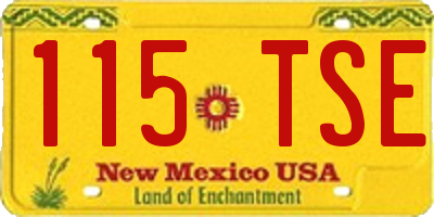 NM license plate 115TSE