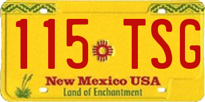 NM license plate 115TSG
