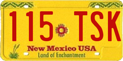 NM license plate 115TSK