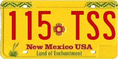 NM license plate 115TSS