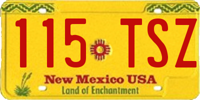NM license plate 115TSZ