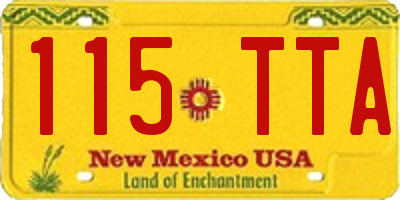 NM license plate 115TTA