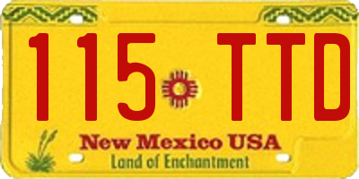 NM license plate 115TTD