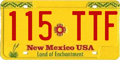 NM license plate 115TTF