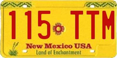 NM license plate 115TTM