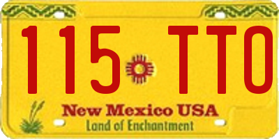 NM license plate 115TTO