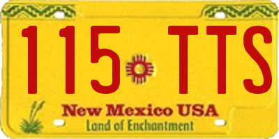 NM license plate 115TTS