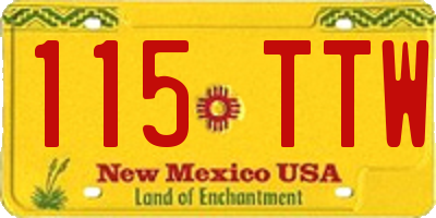 NM license plate 115TTW