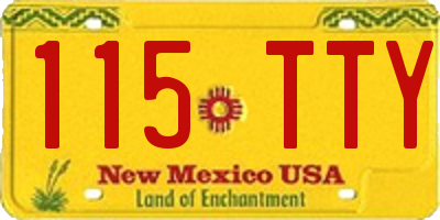 NM license plate 115TTY