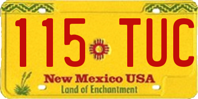 NM license plate 115TUC