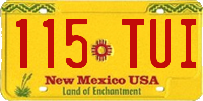 NM license plate 115TUI