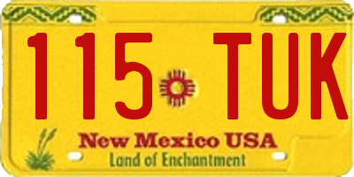 NM license plate 115TUK