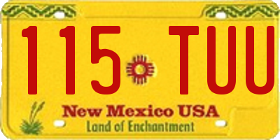 NM license plate 115TUU