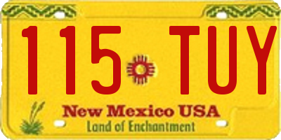 NM license plate 115TUY